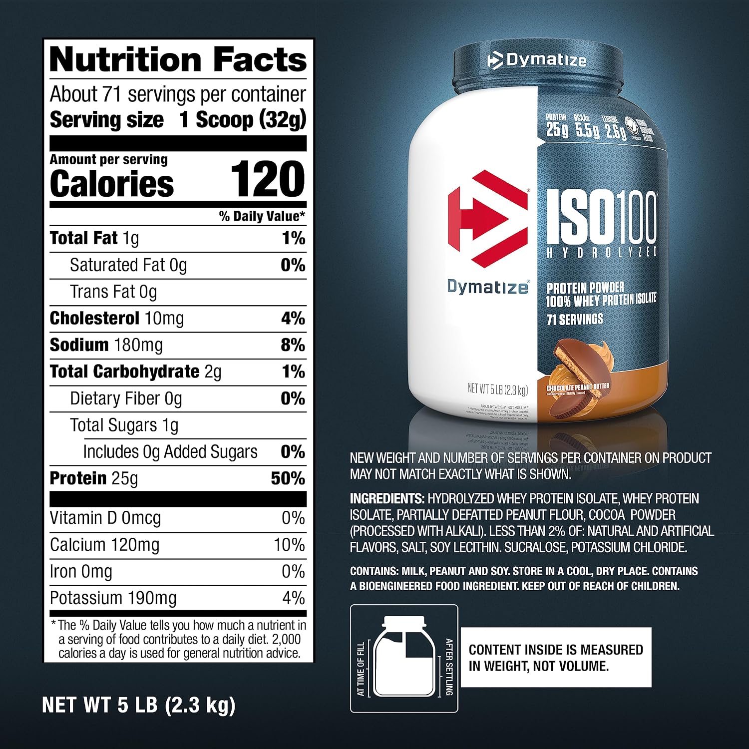 Dymatize ISO100 Protein Powder, 100% Whey Isolate, Chocolate Peanut Butter image 5
