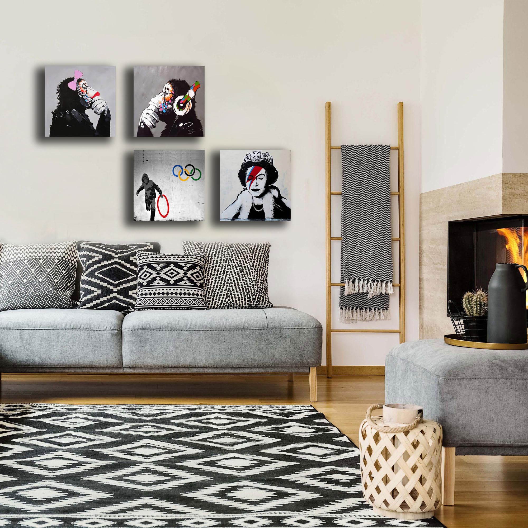 Set Di 4 Quadri Moderni Su Tela - Stampa Astratta XXL, Ideale Per Soggiorno, Camera, Ufficio O Bar - Foto 3