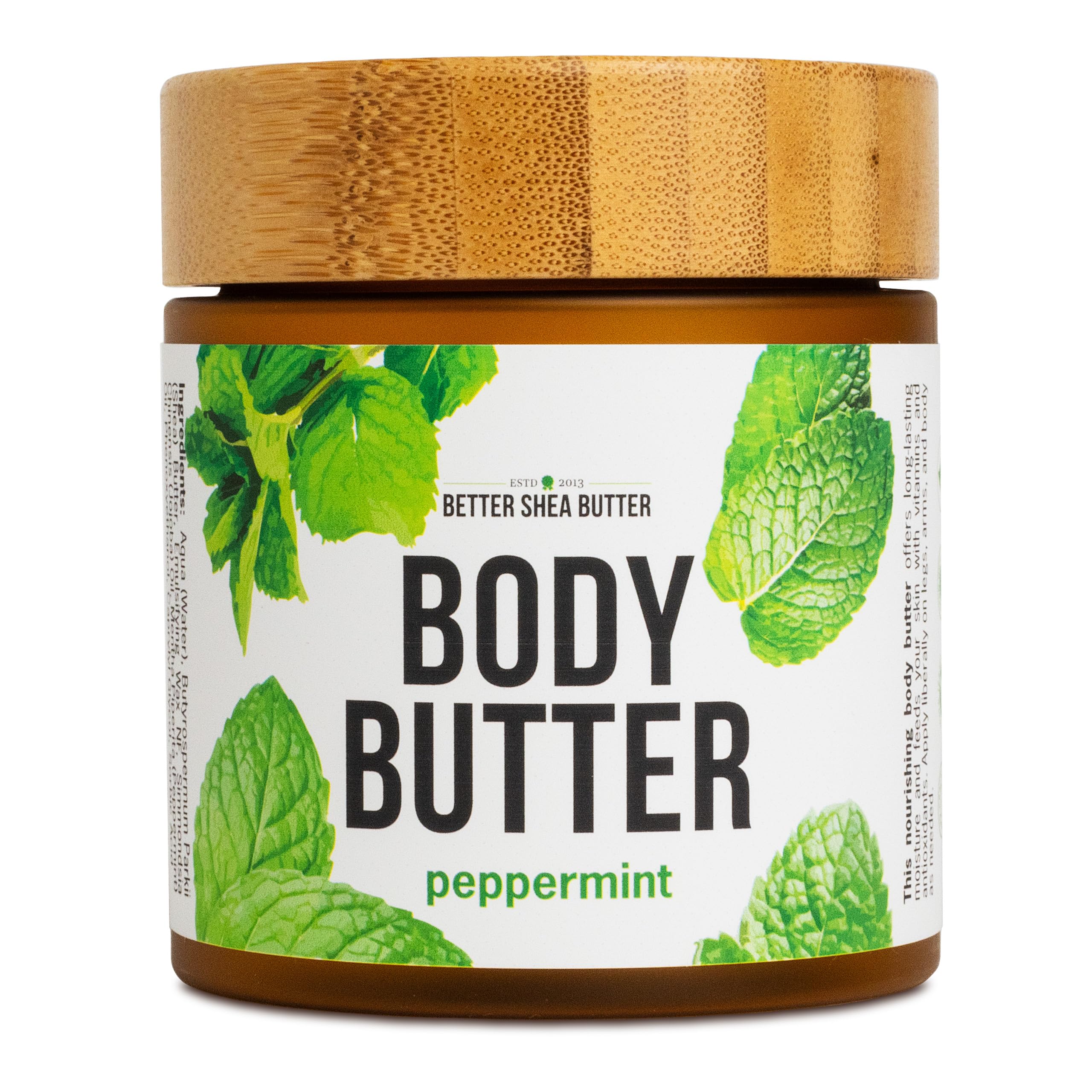 Peppermint Body Lotion | Moisturizer for Dry Skin | with Raw Shea Butter and Jojoba Oil | No Synthetic Fragrances, Non-Greasy Body Cream for Men and
