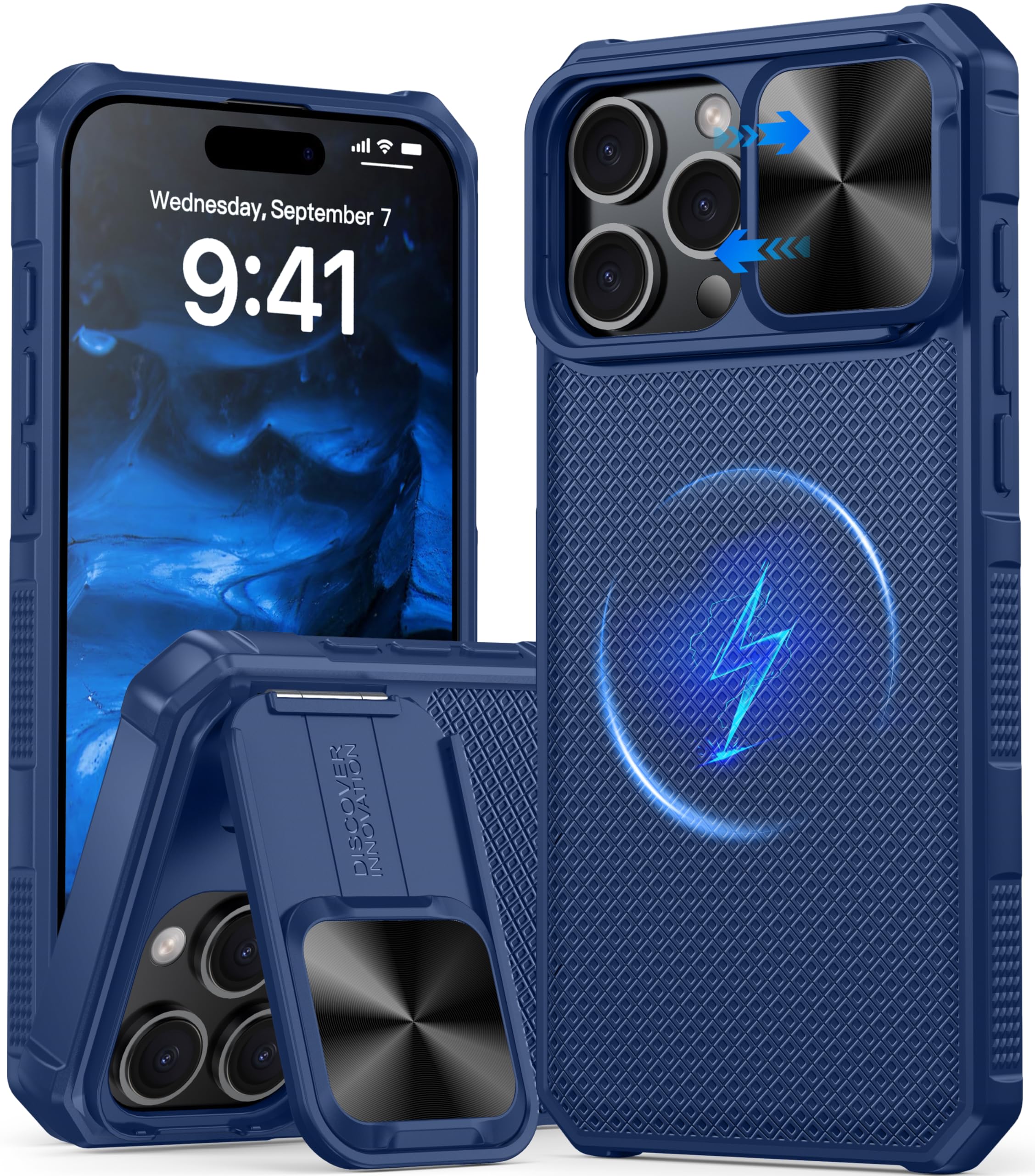 GIVELOT Magnetic for iPhone 16 Pro Case,[Compatible with Magsafe][Slide Camera Cover][Kickstand][Military Grade Protection] Shockproof Rugged Case for