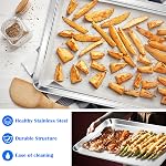 E-far Large Baking Sheet, 20”x14” Stainless Steel Cookie Sheet Pan for Oven, Non Toxic Metal Baking Tray for Cake Cookies, Healthy & Rust Free, Mirror Finish & Dishwasher Safe, 1 Pack