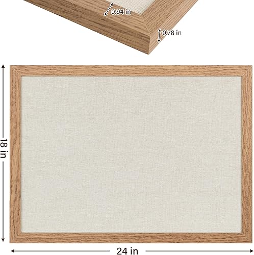 Miniatura 6 de Yettsoy Tablón de anuncios de corcho de 16.7 x 11 pulgadas, paquete de 2 tableros de corcho pequeños de lino con marco para paredes, bonito tablero