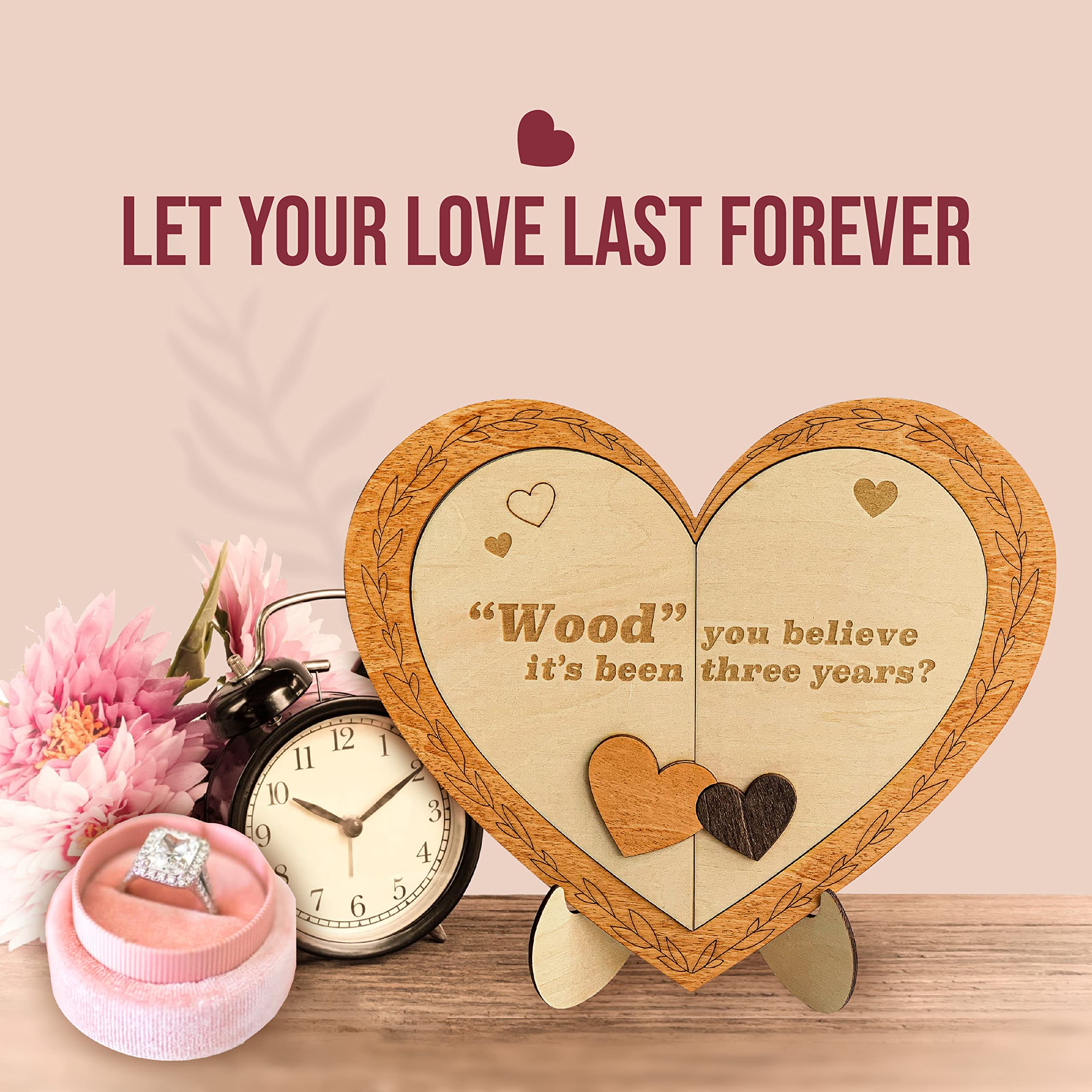 STOFINITY 3rd Wedding Gifts Anniversary - 3 Year Anniversary Wood