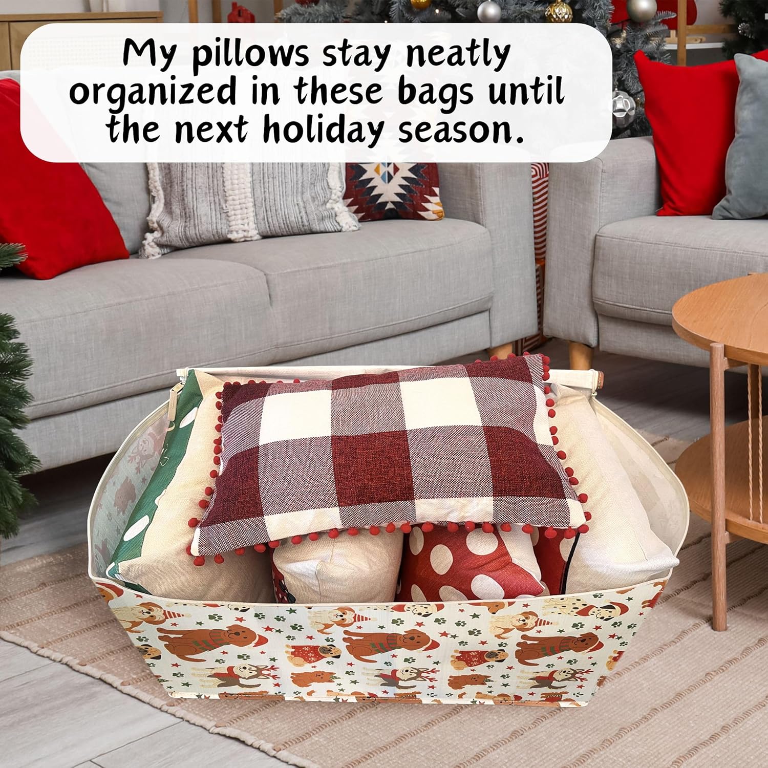 VENO 4個パック 引っ越しバッグと大きなクリスマスデコレーションストレージビン 蓋付き引っ越し箱の代わり、大学用梱包用品。ヘビー