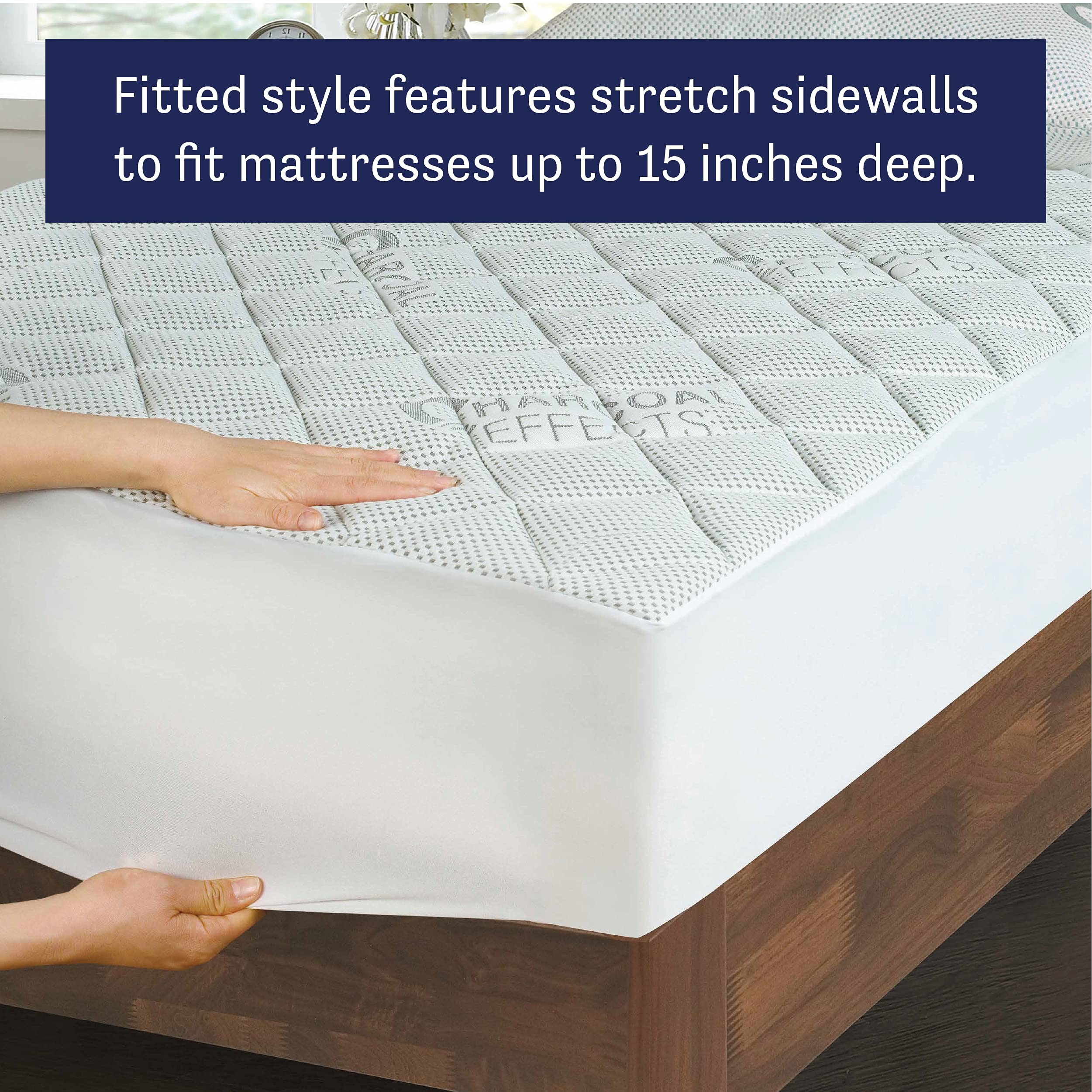 mattress cover for cigarette smoke Amazon.com: All-in-One Water-Resistant Charcoal Effects Odor Control and  Cooling Fitted Mattress Pad, King, White : Home & Kitchen