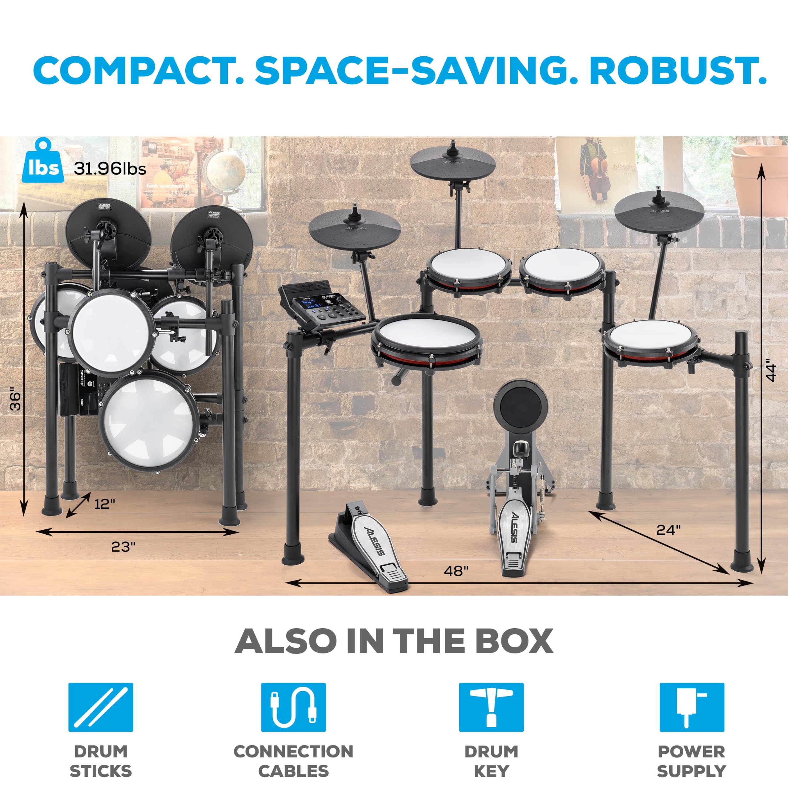 Alesis Nitro Max Kit Eight Piece Electronic Drum Kit with Mesh Heads and Bluetooth — Amazon image 7