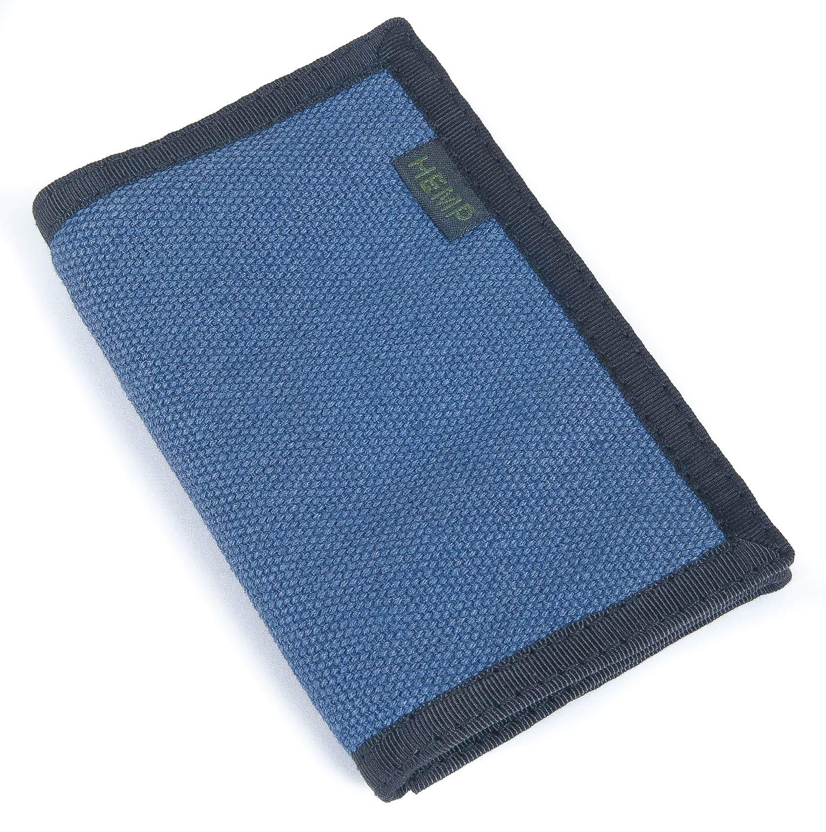 Hempmania Hemp Eight Compartment Tri-fold Wallet – Indigo – One Size