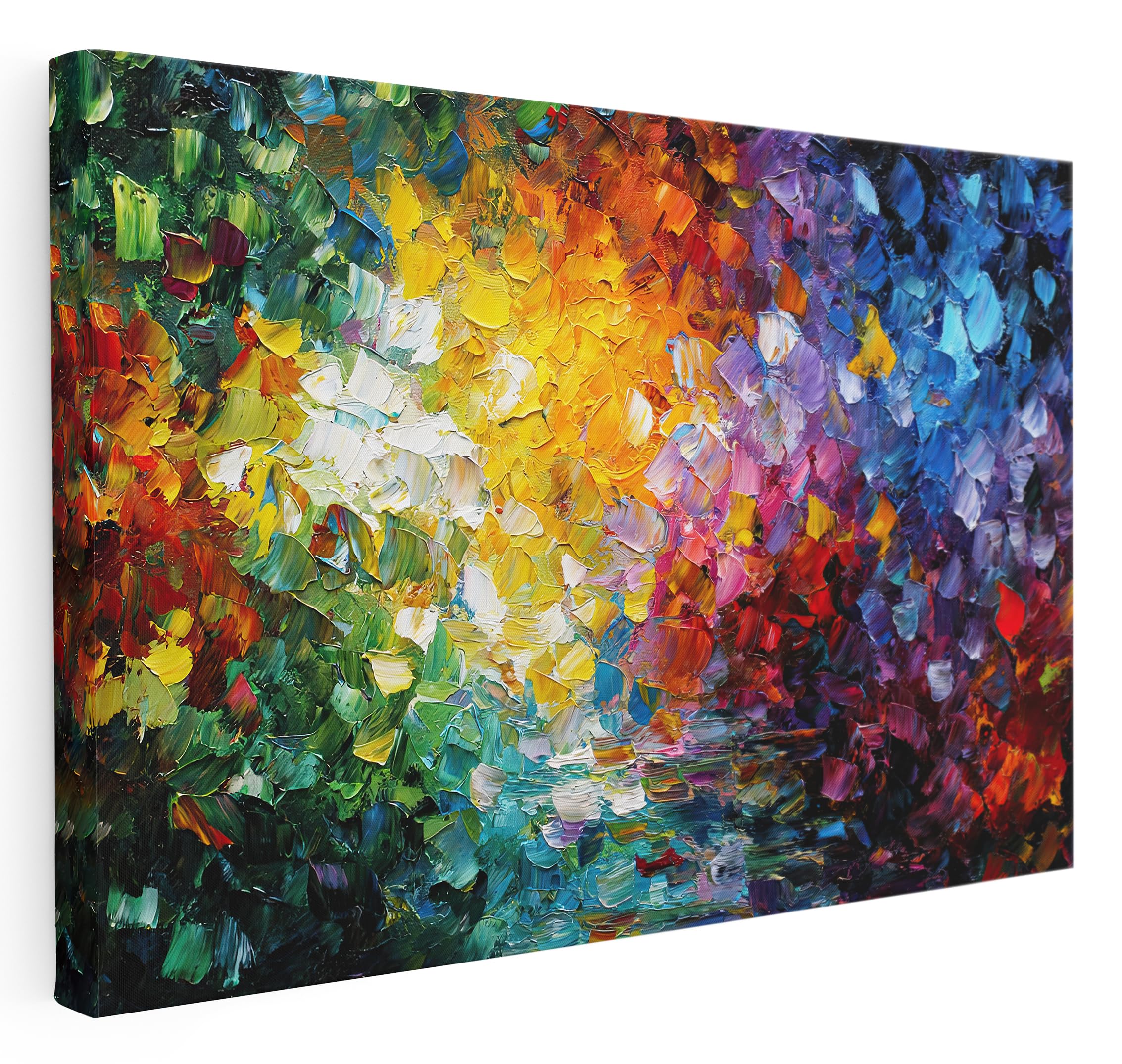 Pastello Multicolour The Colour Of Memory Abstract Paint Canvas Wall Art – Wall Art Print For Living Room, Bedroom, Office, Framed Artwork – Modern Emotional Décor (87Cm X 61Cm / 34X24inch)