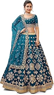 zeel clothing Art Women Silk 's Sequins Zari Embroidered Georgette Semi-Stitched Lehenga Choli Set With Dupatta (500-Wedding-Bridal-Latest-New-Stylish)-picture-15