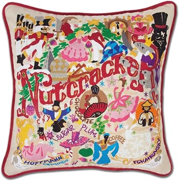 Catstudio Nutcracker Hand Embroidered Pillow, Decorative Throw Pillow