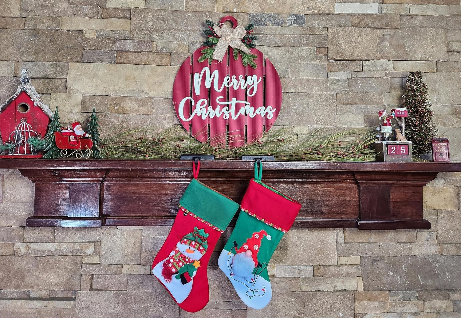 Lulu Decor Black Christmas Stocking Holders for Mantle Set of 2 - Heavy Cast Iron Weighted Strong & Sturdy Low Profile Flat Base Stocking Hooks, Simple Design for Mantle Decor Weighs 2 lbs 10 oz Each