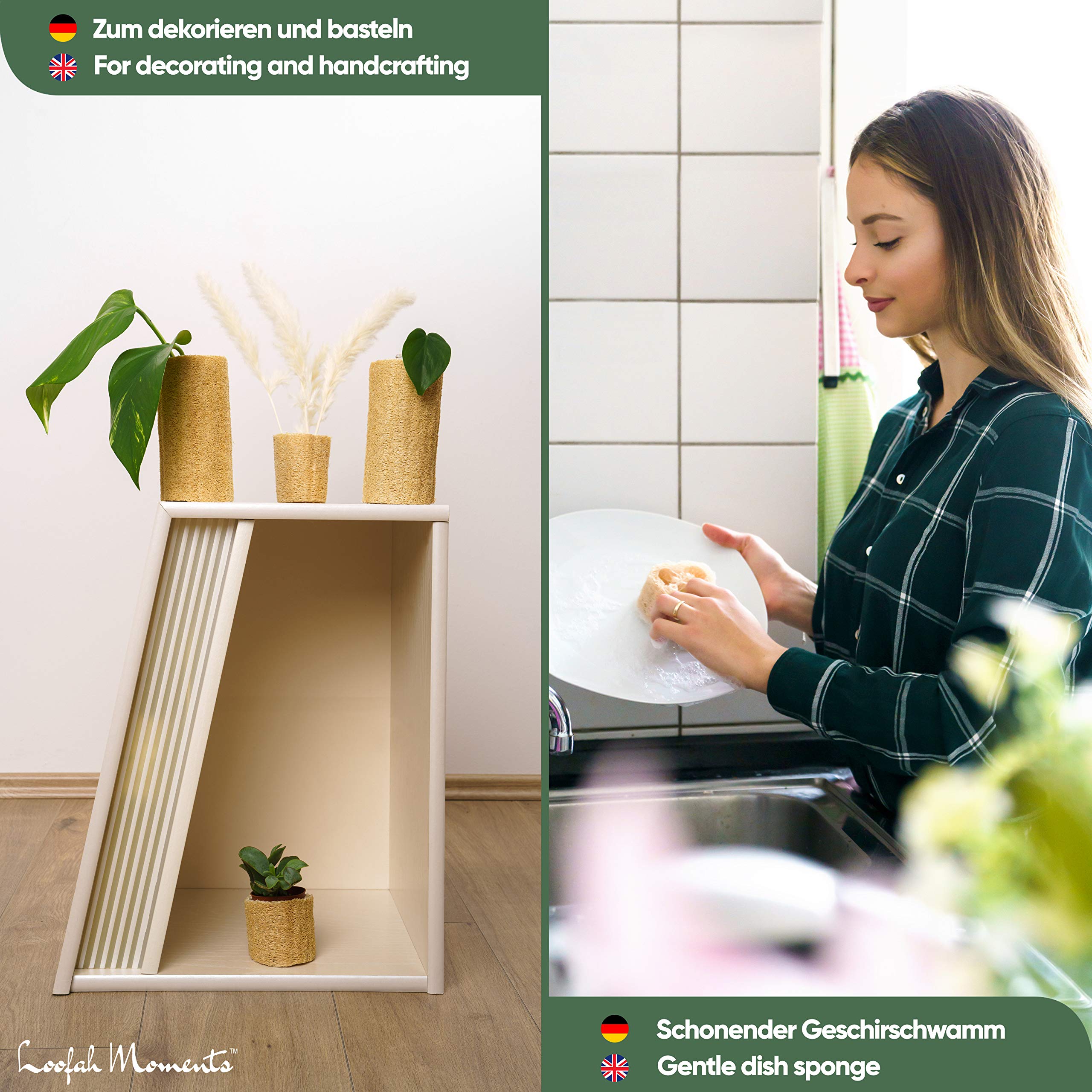 Luffaschwamm ungebleicht 44cm große Luffa Gurke Zur Körperpflege Naturkosmetik Deko Basteln