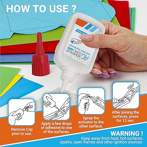 Miniatura 5 de Adhesive Guru CA Glue con activador (1.7 oz - 6.76 fl oz)  Super pegamento de cianoacrilato de alta calidad para carpintería, torneado de madera,