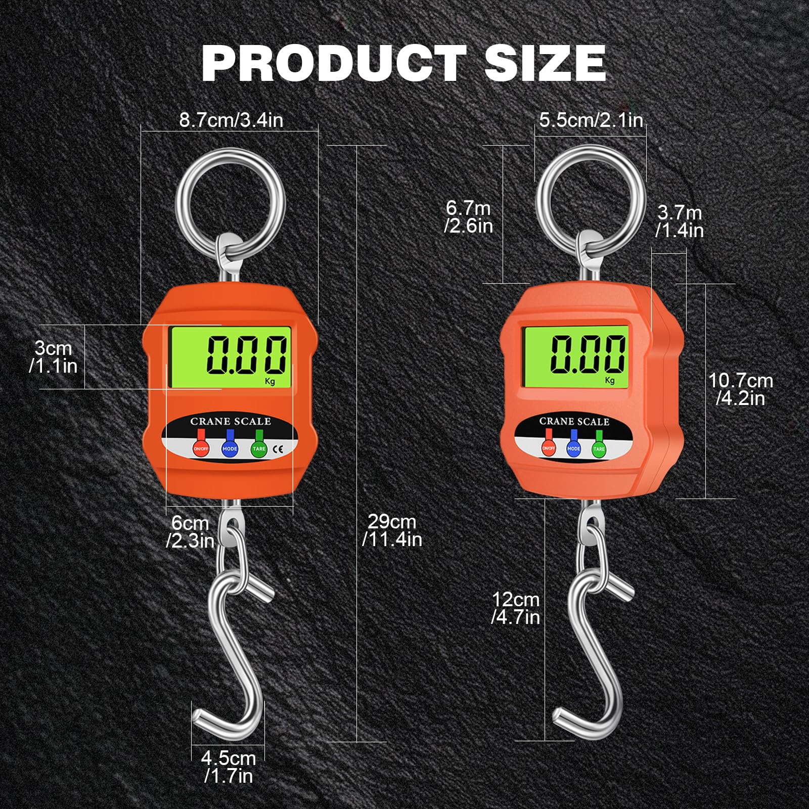 Balance Numérique Suspendue 300 kg (660 lb), Balance à Bagages Numérique avec Crochet, Balance électronique pour Grue avec écran LCD pour Grue en Aluminium pour L'agriculture la Viande
