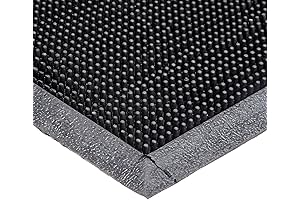 Durable Corporation Commercial Mat, 36" x 72", Black, Heavy Duty Rubber Fingertip Outdoor Entrance Mat