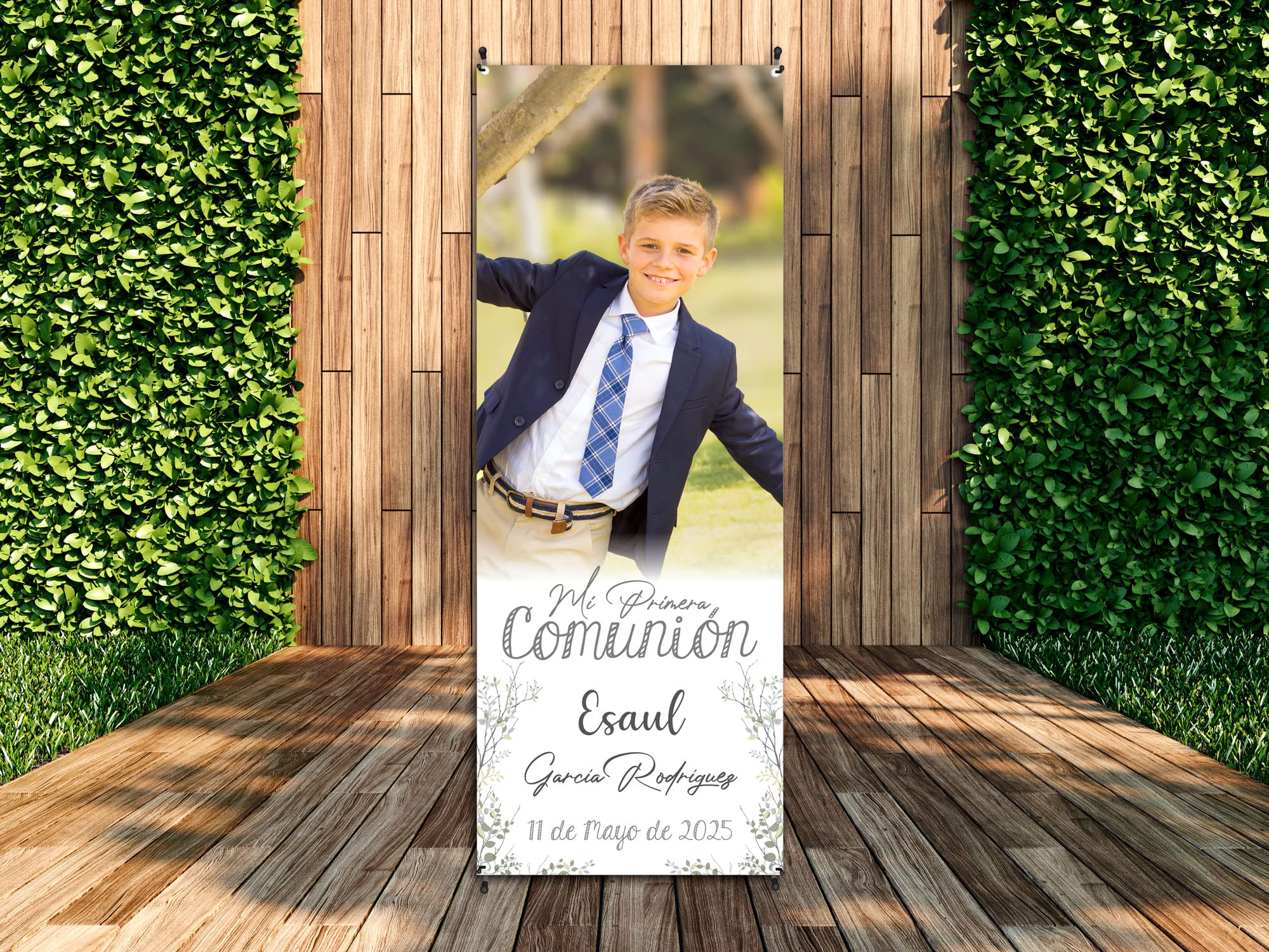 Oedim Photocall Personalizado para Comuniones, Fabricado en Lona con Soporte X Banner, Expositor Publicitario Desmontable