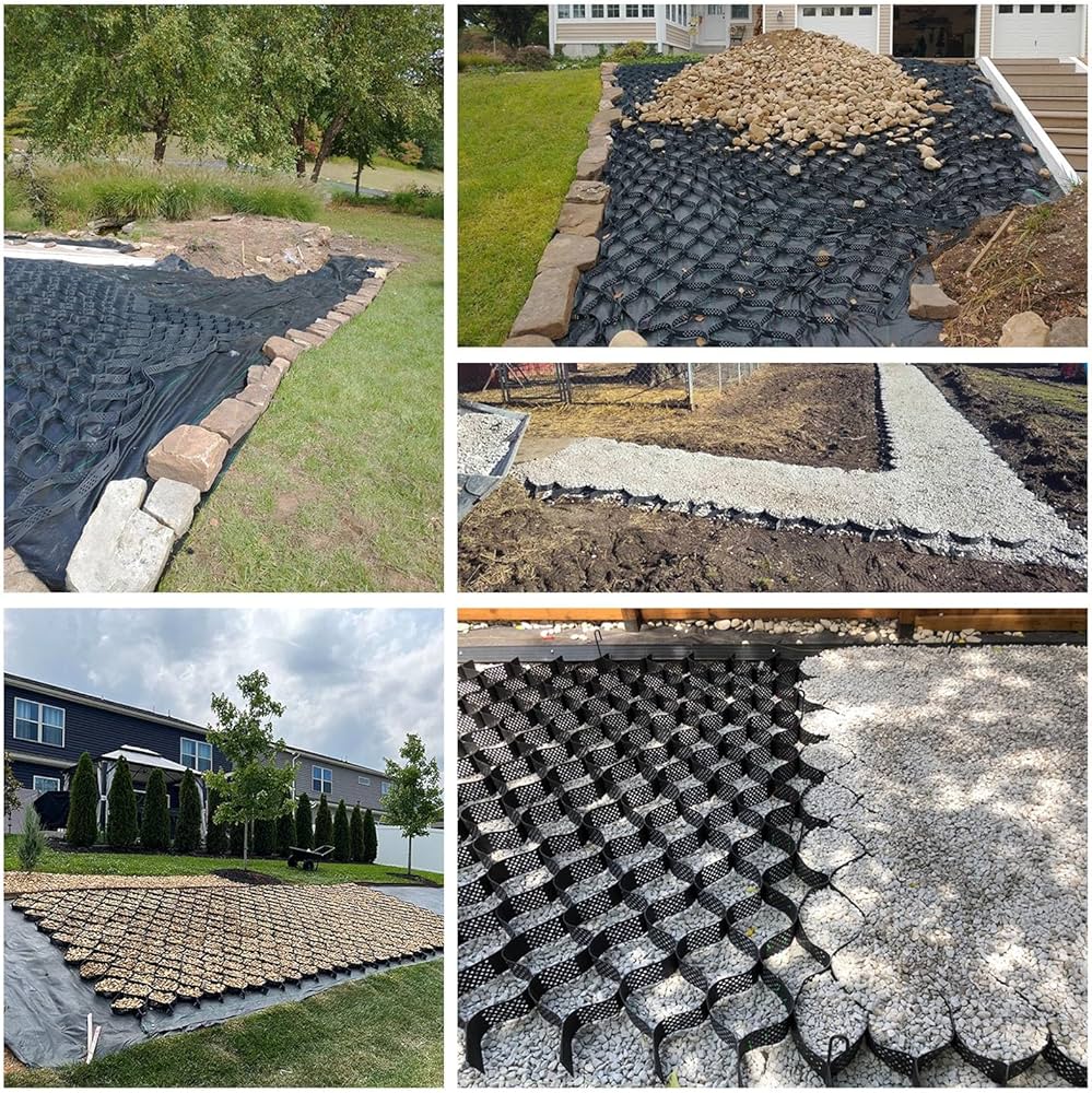 Amazon.co.jp: 砂利 保護材 マット 砂利道のためのプラスチック格子