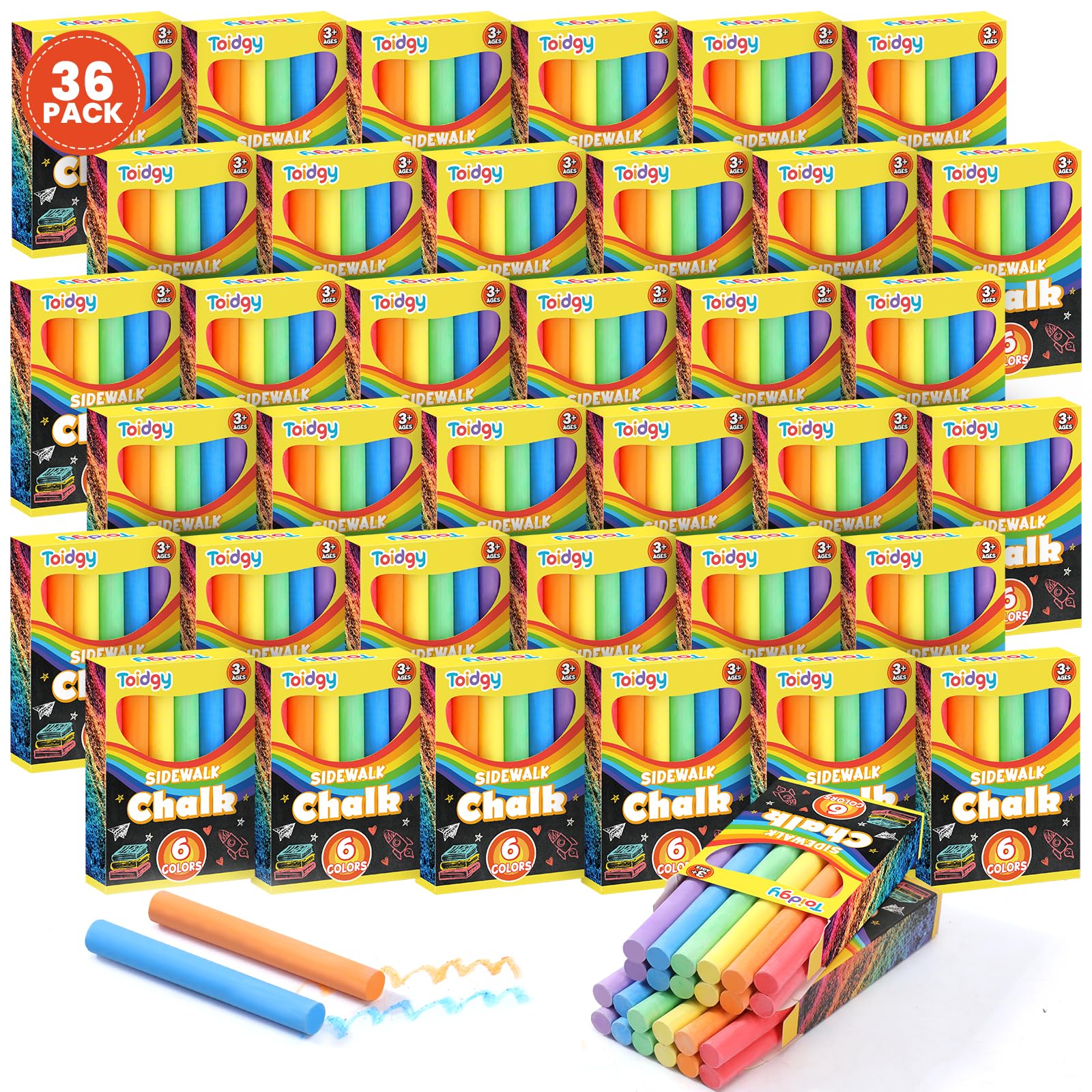 Amazon.com: Toidgy 432 Count Mini Chalk Set for Kids (36 Boxes