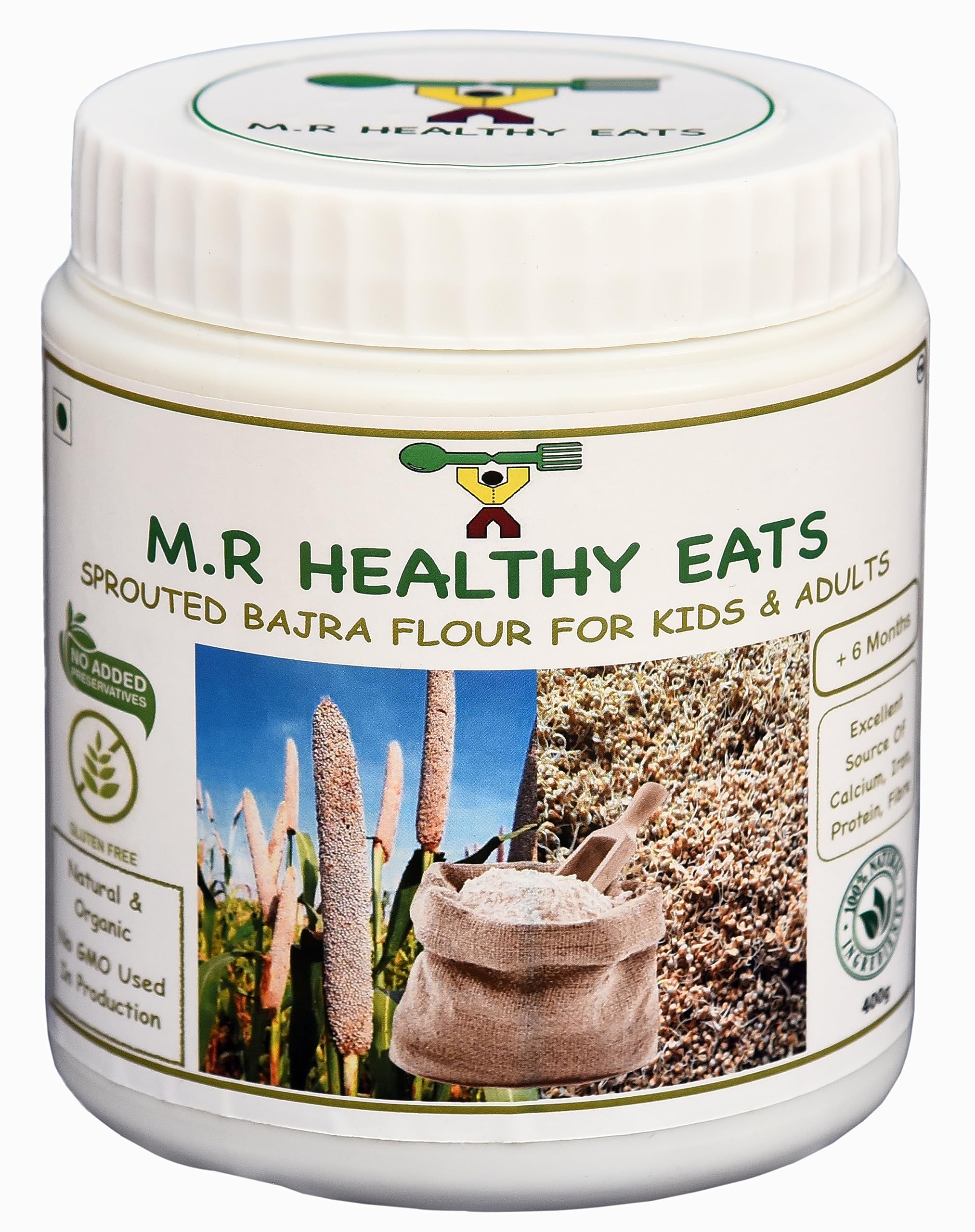 M.R Healthy Eats- Organic Sprouted Bajra Flour for Kids & Adults In Food Grade-Container 400 gms (+6 months) (B09TWY55N1) Amazon Price History, Amazon Price Tracker