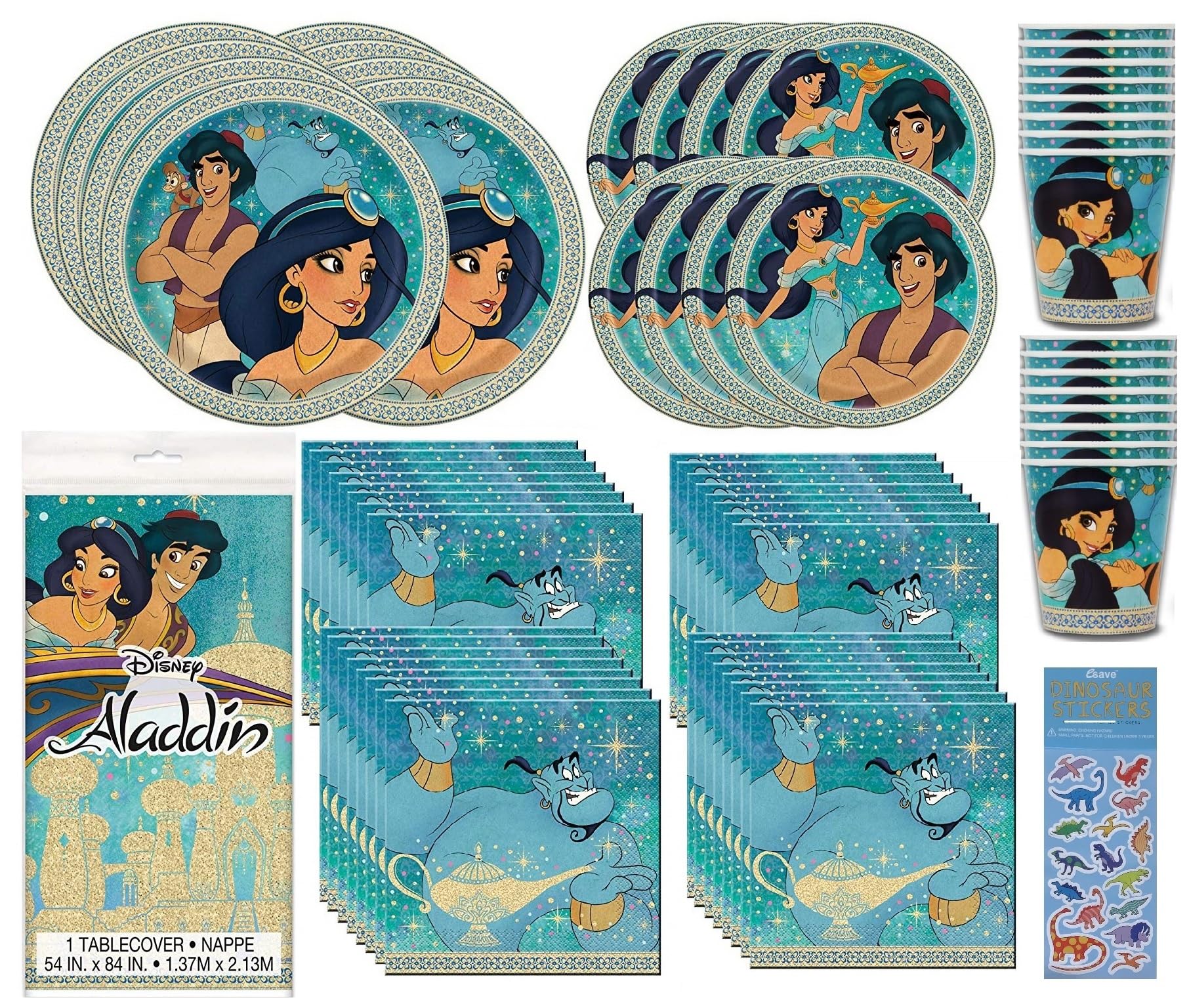 Amazon.com: Aladdin Birthday Party Supplies Bundle Pack includes