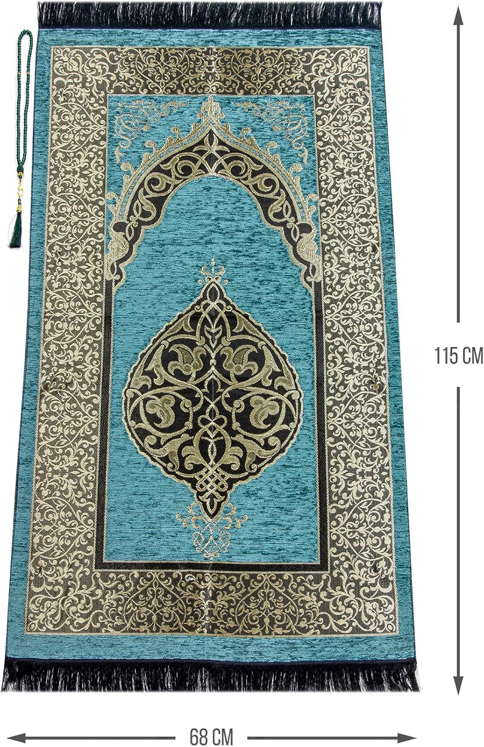 Miss Tesettür ihvan online Muslim Prayer Rug with Prayer Beads, Janamaz, Soft Sajadah - Image 3