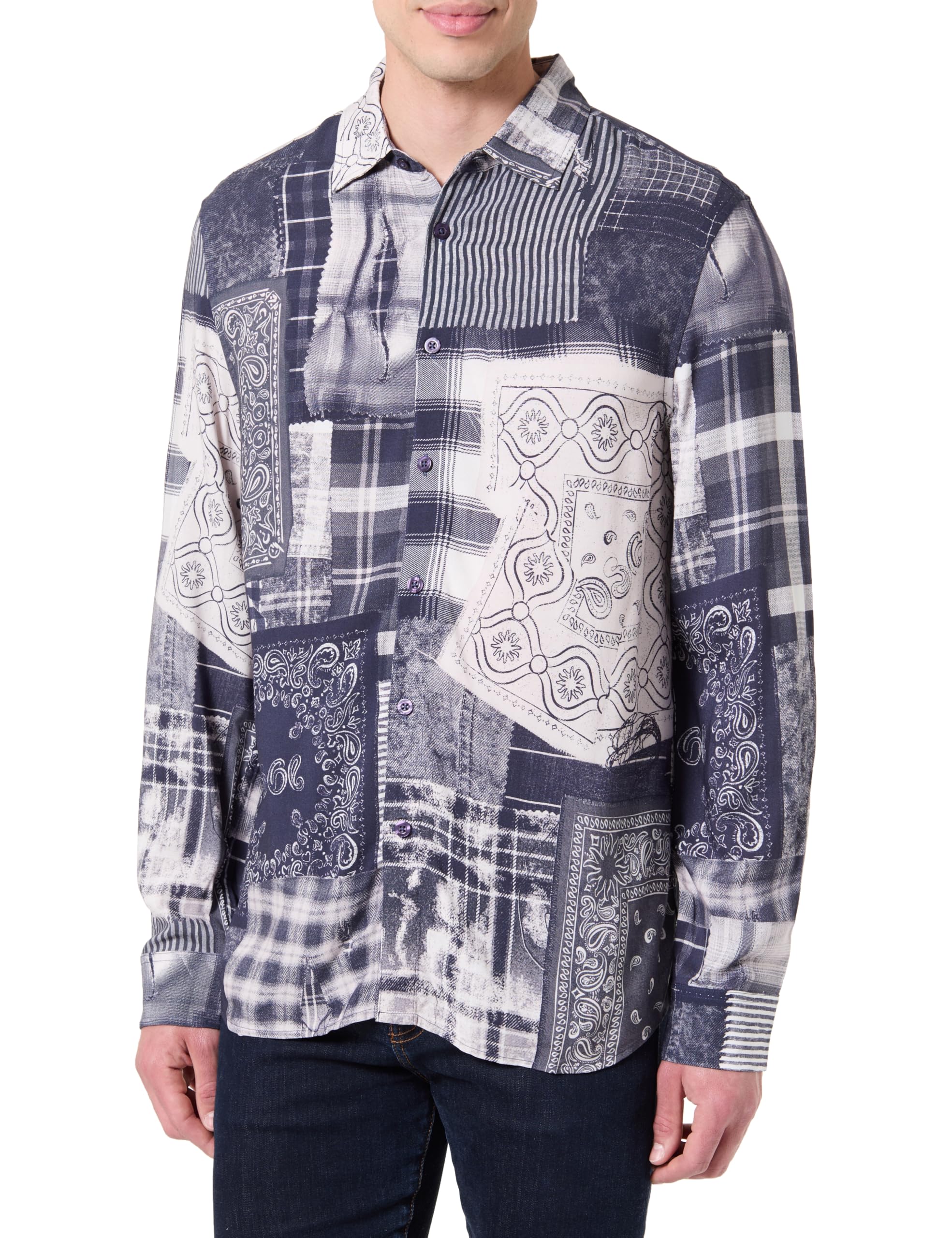 Desigual Herren Cam_Blue Patch T-Shirt