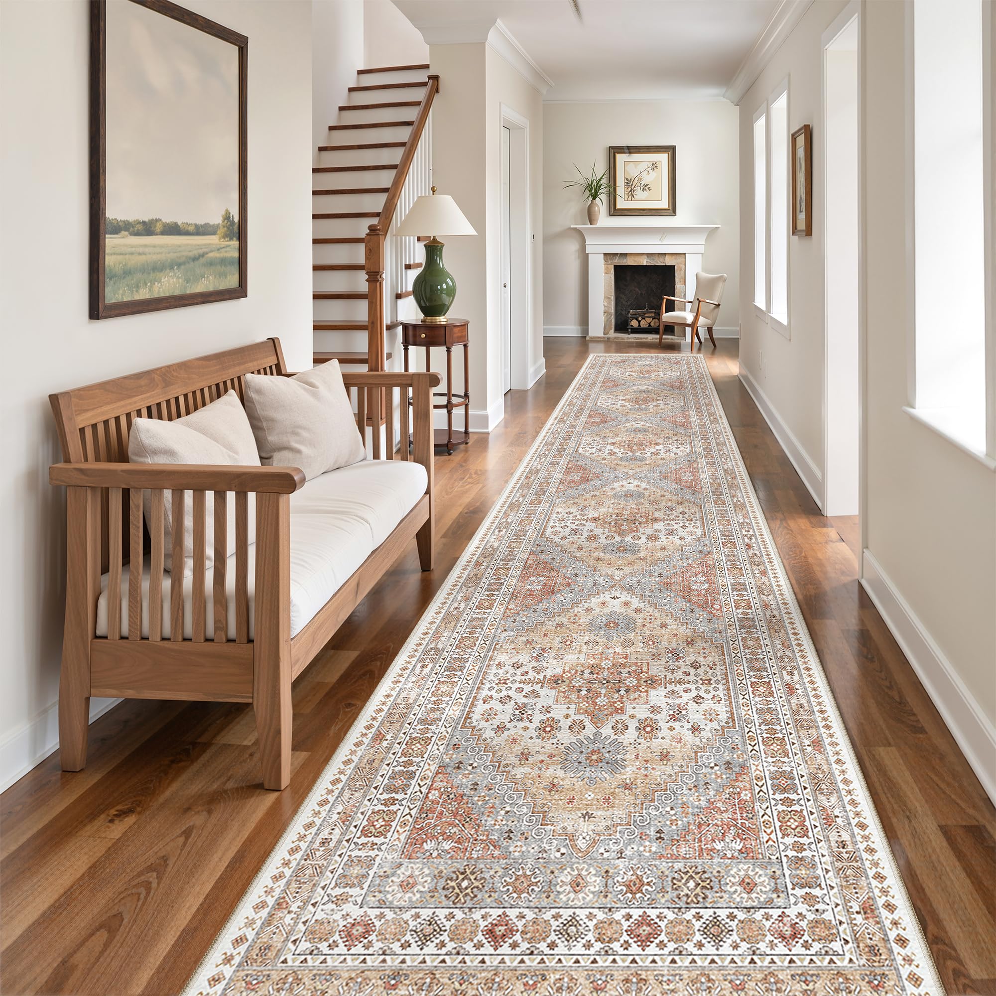 zesthome Washable Runner Rug 2.5x12 - Stain Resistant Entryway Rug,Ultra-Thin Kitchen Rugs, Anti Slip Backing Runner Rugs for Entrance Laundry Room Indoor Hallway (Orange,2.5'x12') โ image 1