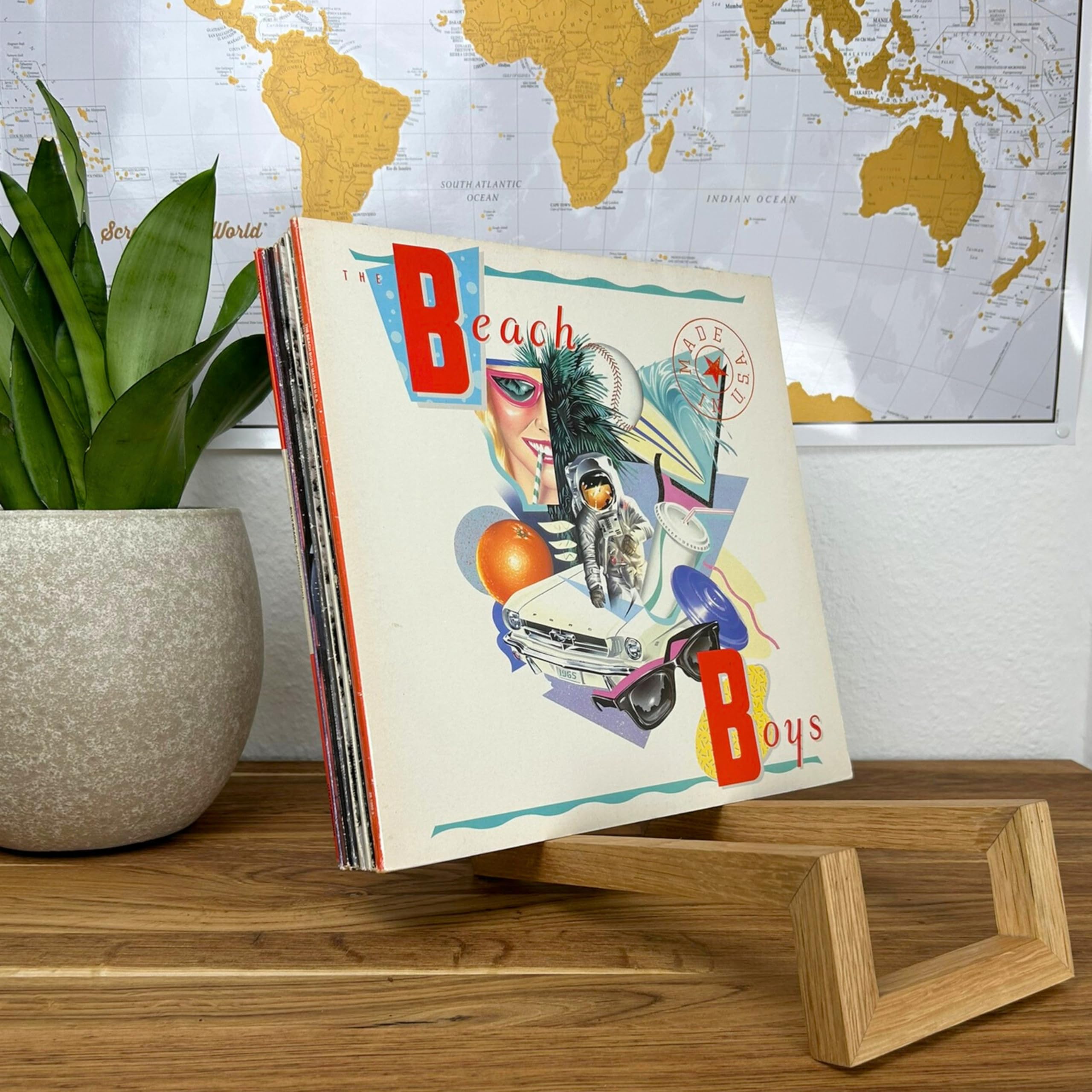 Schallplatten Regal Aus Massivholz - Stilvolles Vinyl Regal Für Bis Zu 75 Platten