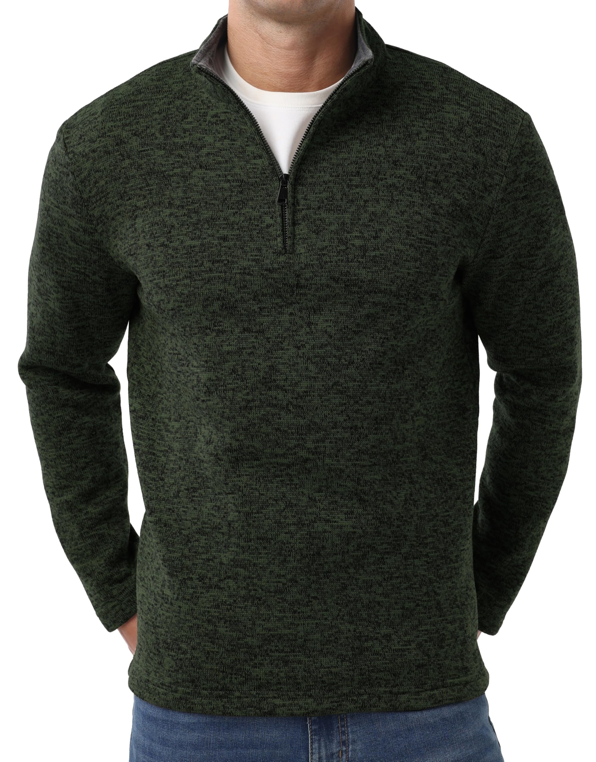 Sailwind Men's Quarter Zip Sweatshirt 1/4 Zip Up Pullover Long Sleeve Golf Shirt for Men Winter Thermal Fleece Sweater