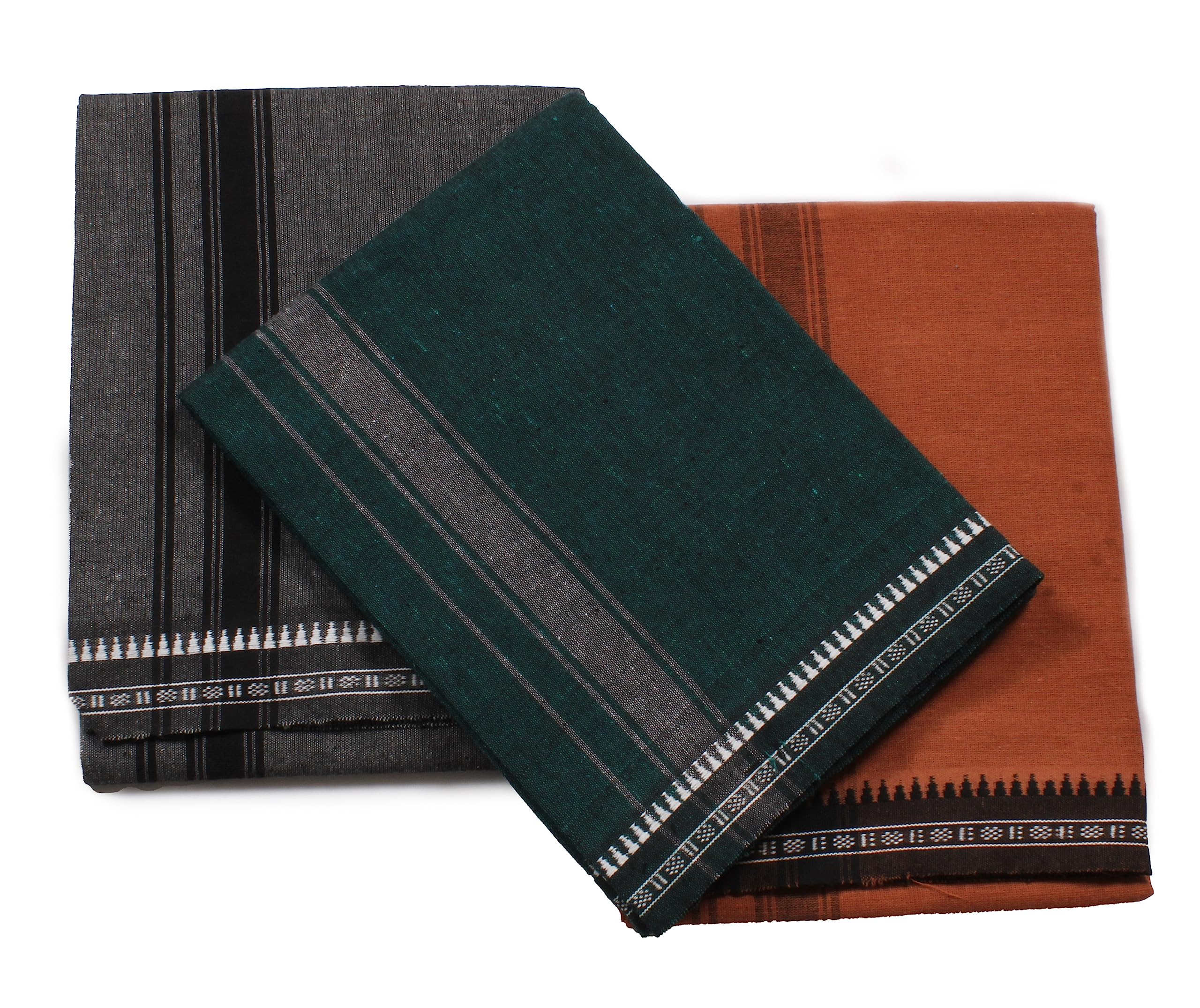 tharunsha elite Cotton Men's Single Dhoti -1.9 Mtrs Color Cotton Dhoti Set of 3-picture-13