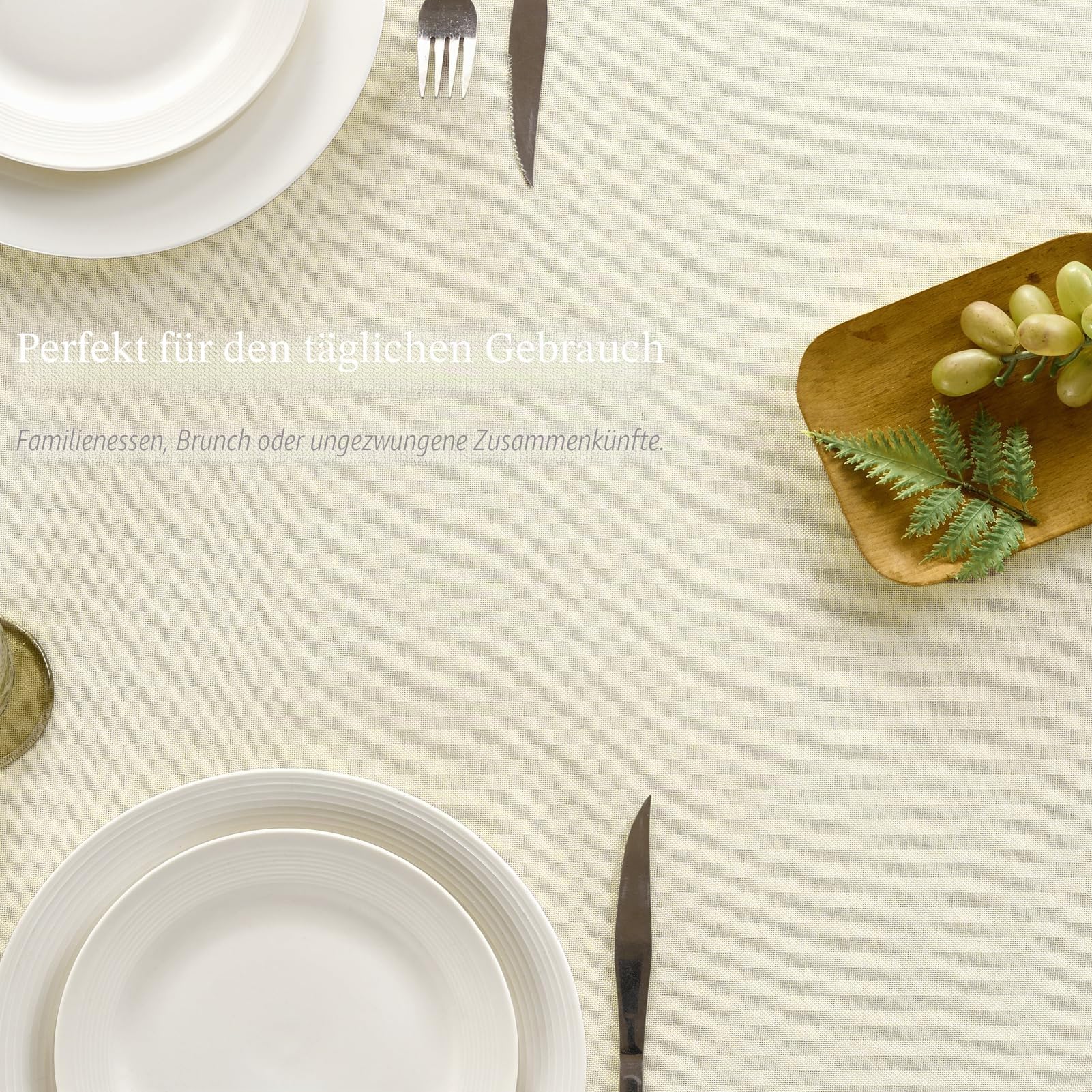 Abwaschbare Tischdecken groß 350x150 cm Tischdecke Rechteckig Leinenoptik Tischtuch Beige Abwaschbar Wasserabweisende Gartentischdecke Table Cloth für Frühling Outdoor,Ostern,Hochzeiten