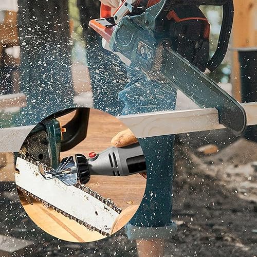 Miniatura 7 de Kit de afilado de motosierra de 20 piezas, guía de ángulo de limas de diamante para sierra de cadena, hoja de sierra de cortacésped