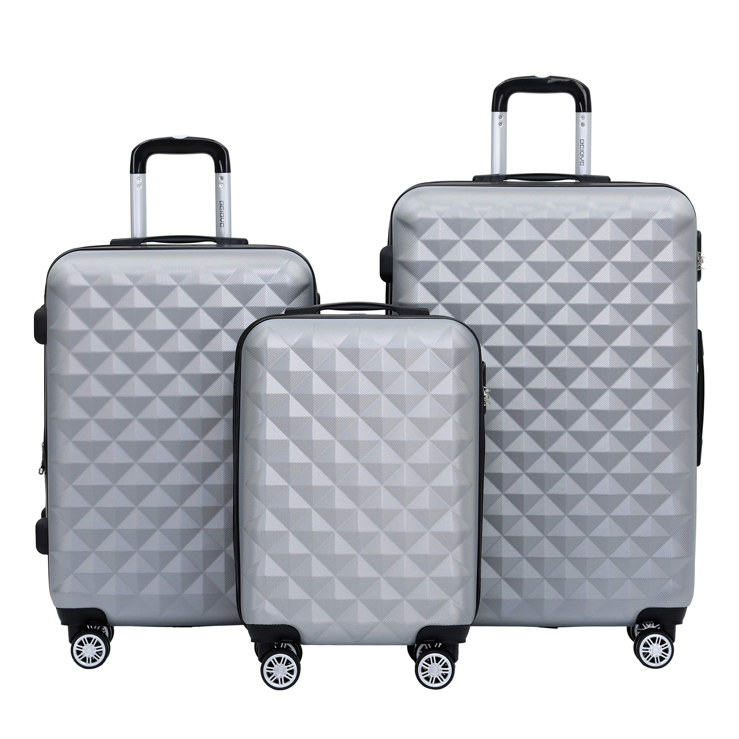 BEIBYE Trolley Koffer Reisekoffer Reisekofferset Gepäckset Kofferset 4 Zwillingsrollen Hartschale