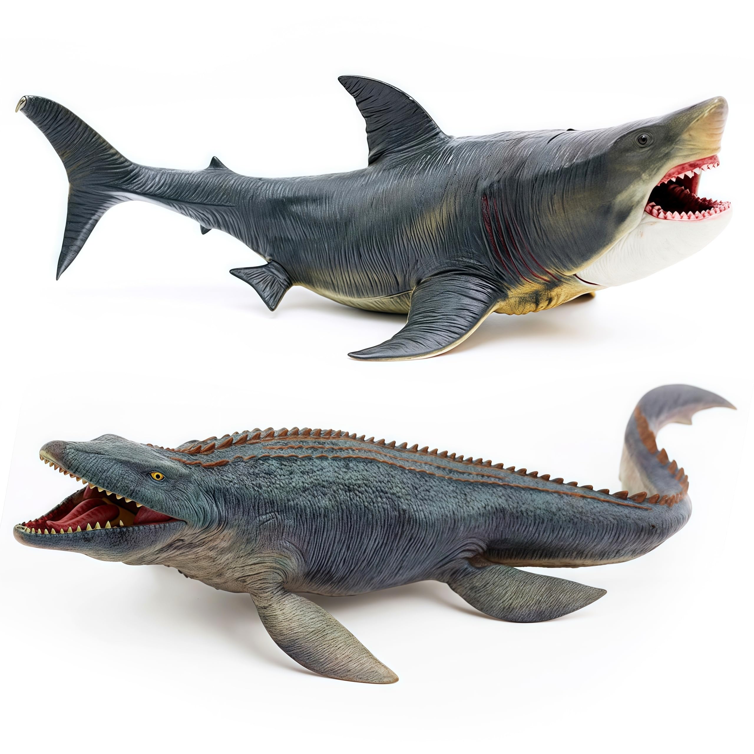 Amazon.com: Gemini&Genius Mosasaurus and Megloden Dinosaur Toys
