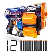 X-Shot Skins Dread, Poppy, 12 Darts, Toy Foam Dart Blaster