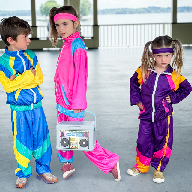 Hip Hop 90s Kids Fancy Dress 90s Outfit RUNQHUI Boys Girls Shell