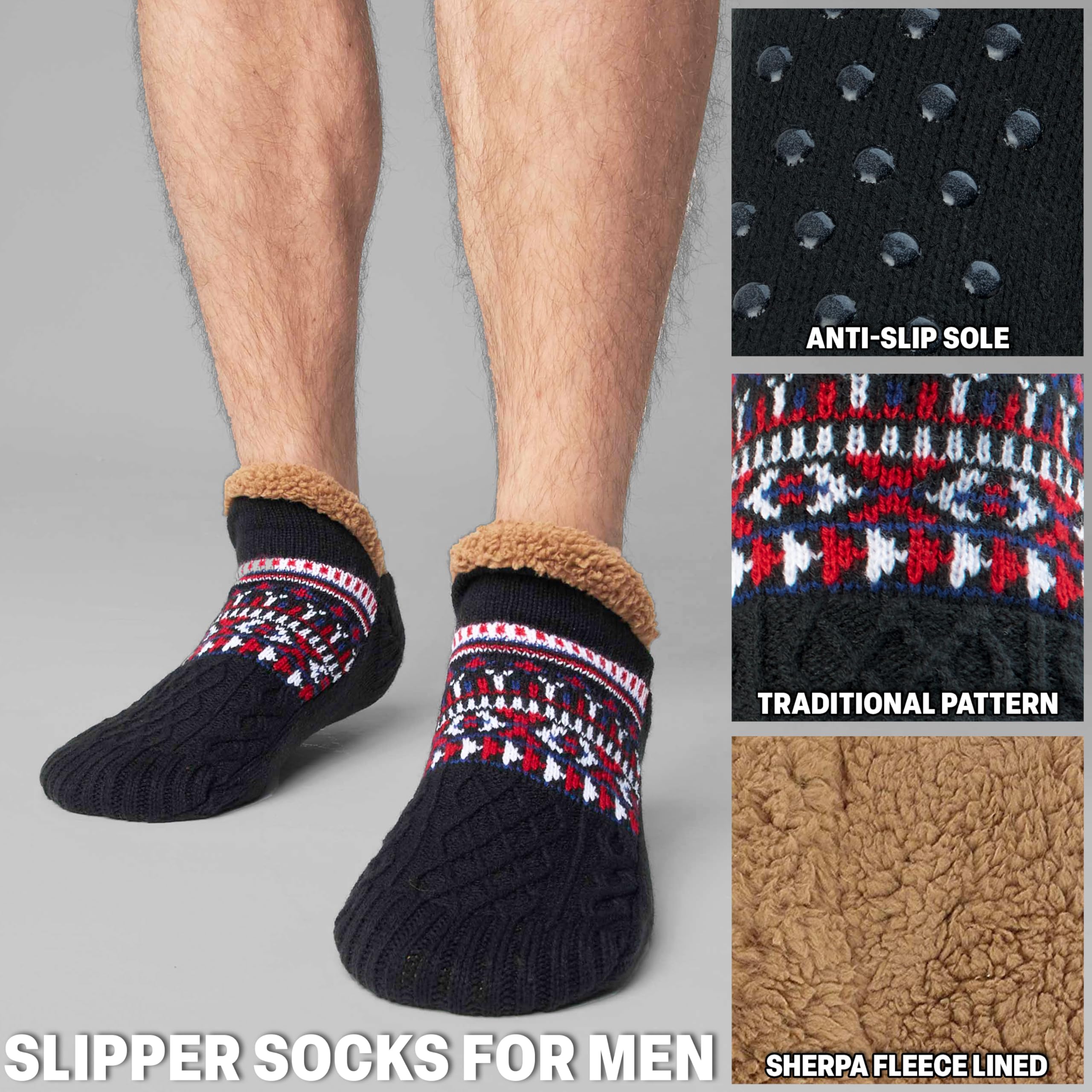 Calcetines Hombre Invierno Antideslizantes Forro Suave Regalo Hombre Adolescente