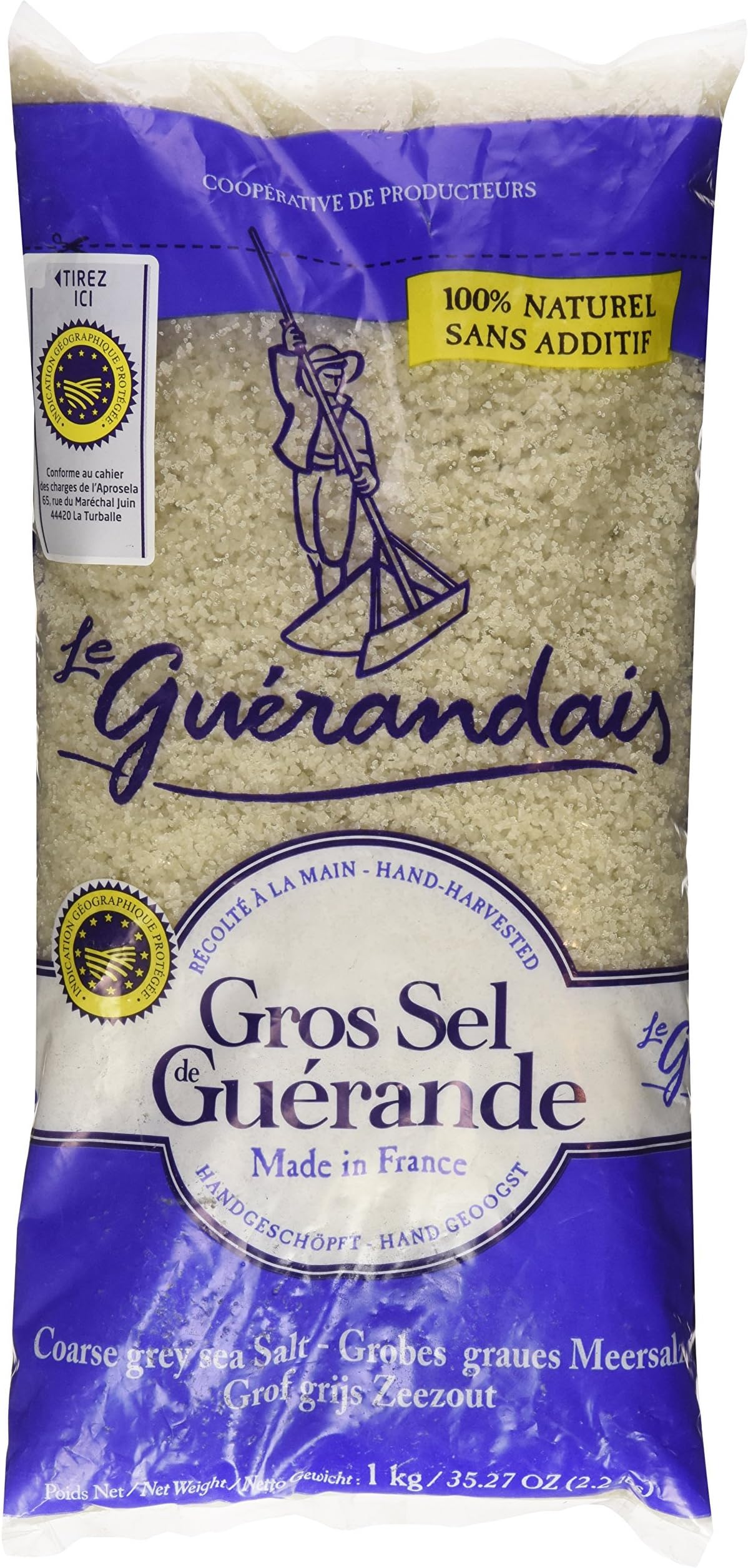 French coarse sea salt from Guerande Le Guerandais-gros sel de Guerande - 1000 gr
