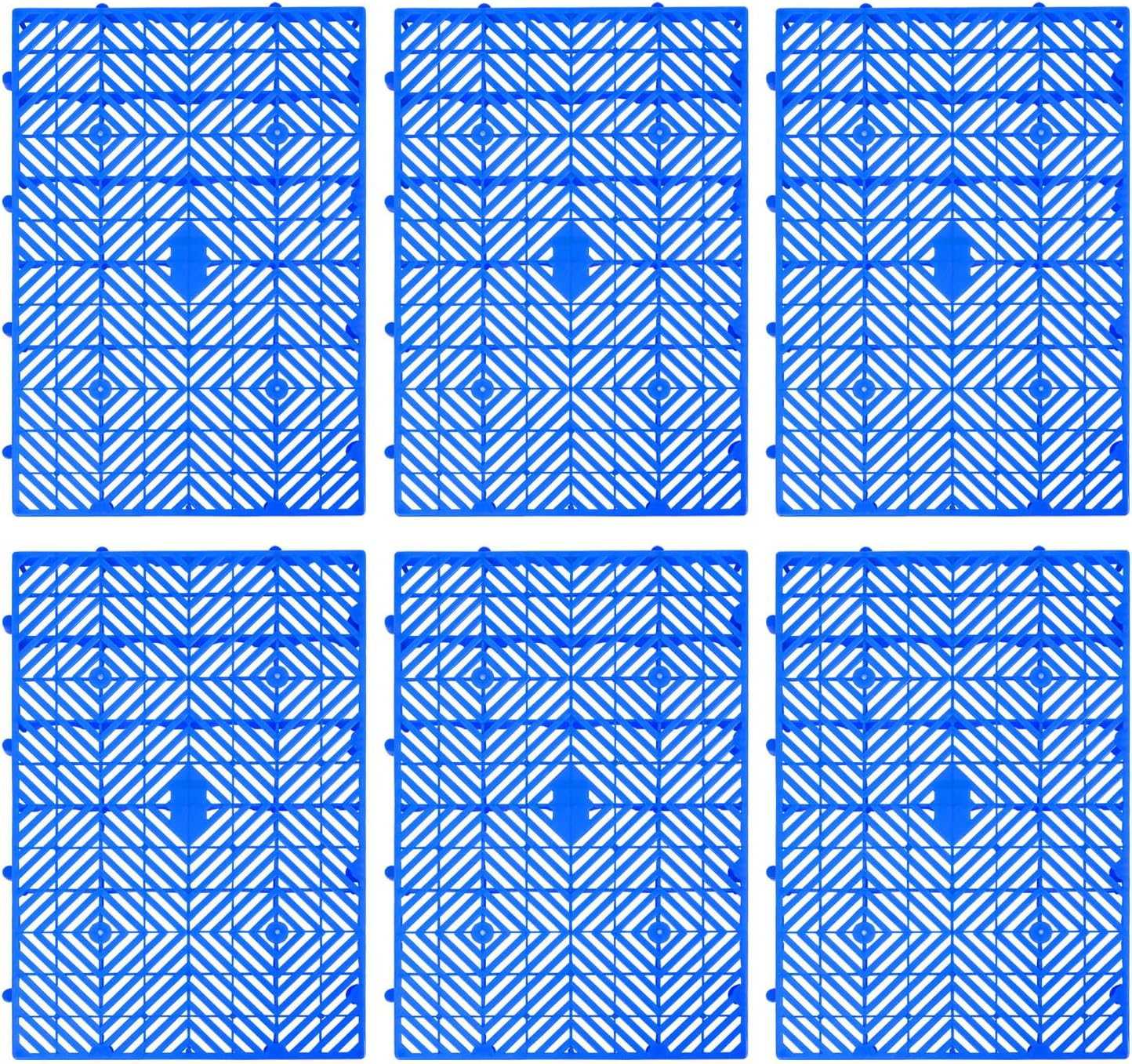 6 Pcs Moisture-Proof Floor Pallet,Waterproof Grid Ventilation Garage Floor Pallets,Breathable Grid Ventilation Storage Pad for Pet Mats,Basements,Balcony and Supermarket (23.62"X15.75"X1.97")