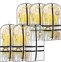 SLEEPINGLAMB 6-Pack Clear 40" Dance Garment Bags with 4 Pockets - Kids Costume Storage for Competitions, Travel & Closet Organization