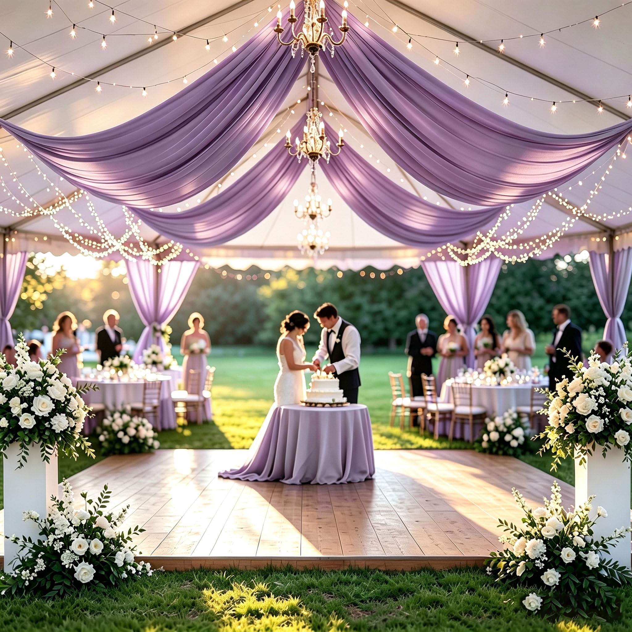 2 Paneles de Paño para Techo 150x600cm para Bodas y Fiestas