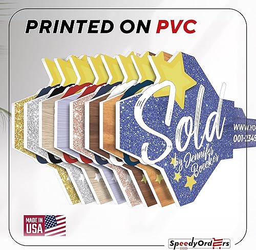 Miniatura 5 de SPEEDYORDERS Real Estate Closing Cartel personalizado para nuevo propietario de vivienda, estilo plateado, se vende Key Sign Prop Realtor Key Prop