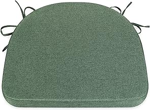 Comfortable Chair Cushion - 44x43x5cm Thick Foam Padding with Removable Cover and Secure Ties - Durable Seat Pad for Indoor/Outdoor Home, Patio, Garden - Portuguese Premium Fabric (Forest, Pack of 1)