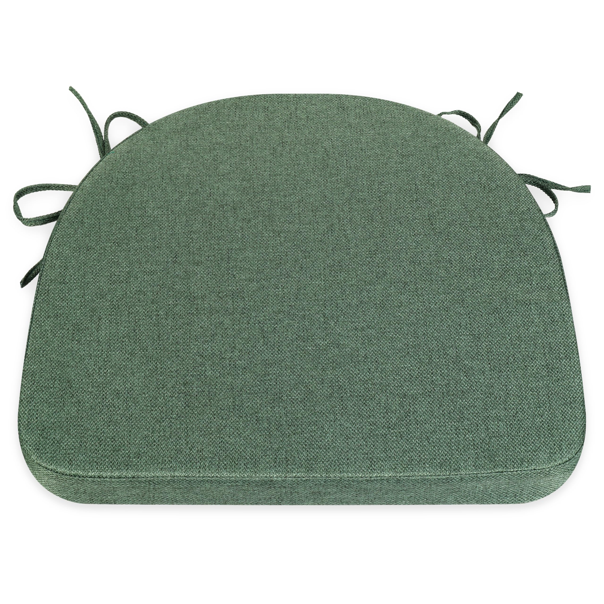 Comfortable Chair Cushion - 44x43x5cm Thick Foam Padding with Removable Cover and Secure Ties - Durable Seat Pad for Indoor/Outdoor Home, Patio, Garden - Portuguese Premium Fabric (Forest, Pack of 1)