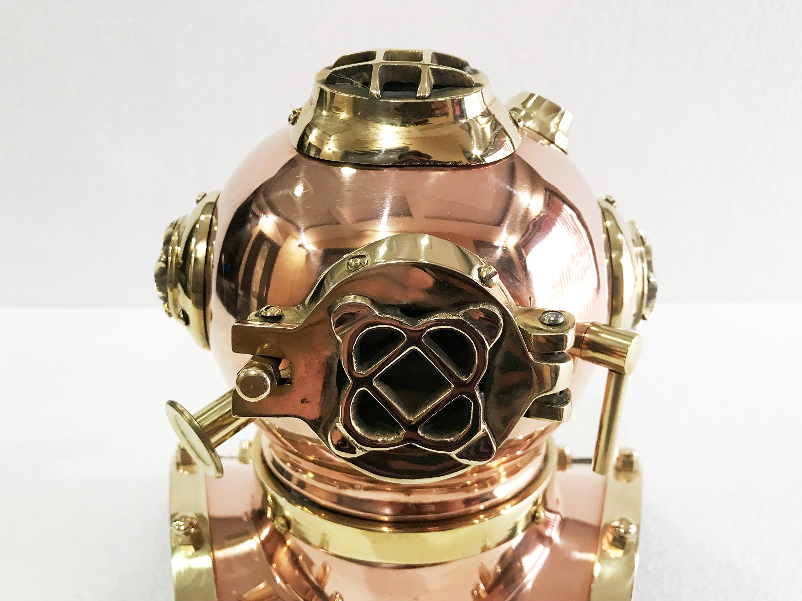 U.S. Navy Mark V Mini casco de buceo Sea Divers casco de latón macizo y cobre