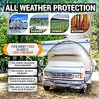 Vista 5 de LATCH.IT Cubierta de parabrisas frontal para RV Clase C Cubierta de parabrisas frontal para autocaravana, remolque y caravana con recortes