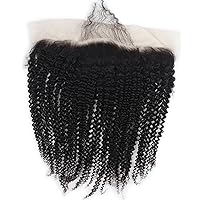 Vista 1 de Dreambeauty Cierre frontal de encaje de 13 x 4 pulgadas, rizado completo, parte libre, sin procesar, extensiones de cabello humano virgen brasileño