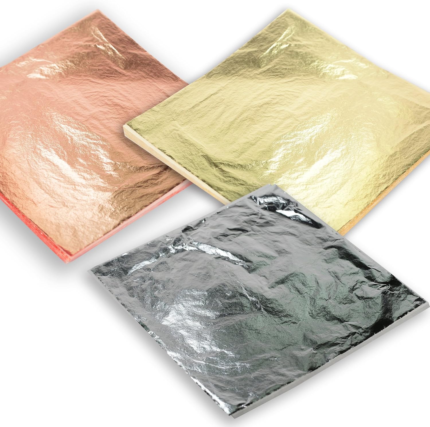 Amazon Com Metal Leaf Sheets Multi Pack By Barnabas Blattgold 300 Sheets Imitation Gold Leaf 100 Sheets Imitation Silver Leaf 100 Sheets Copper Leaf 100 Sheets 16 X 16 Cm Arts Crafts Sewing