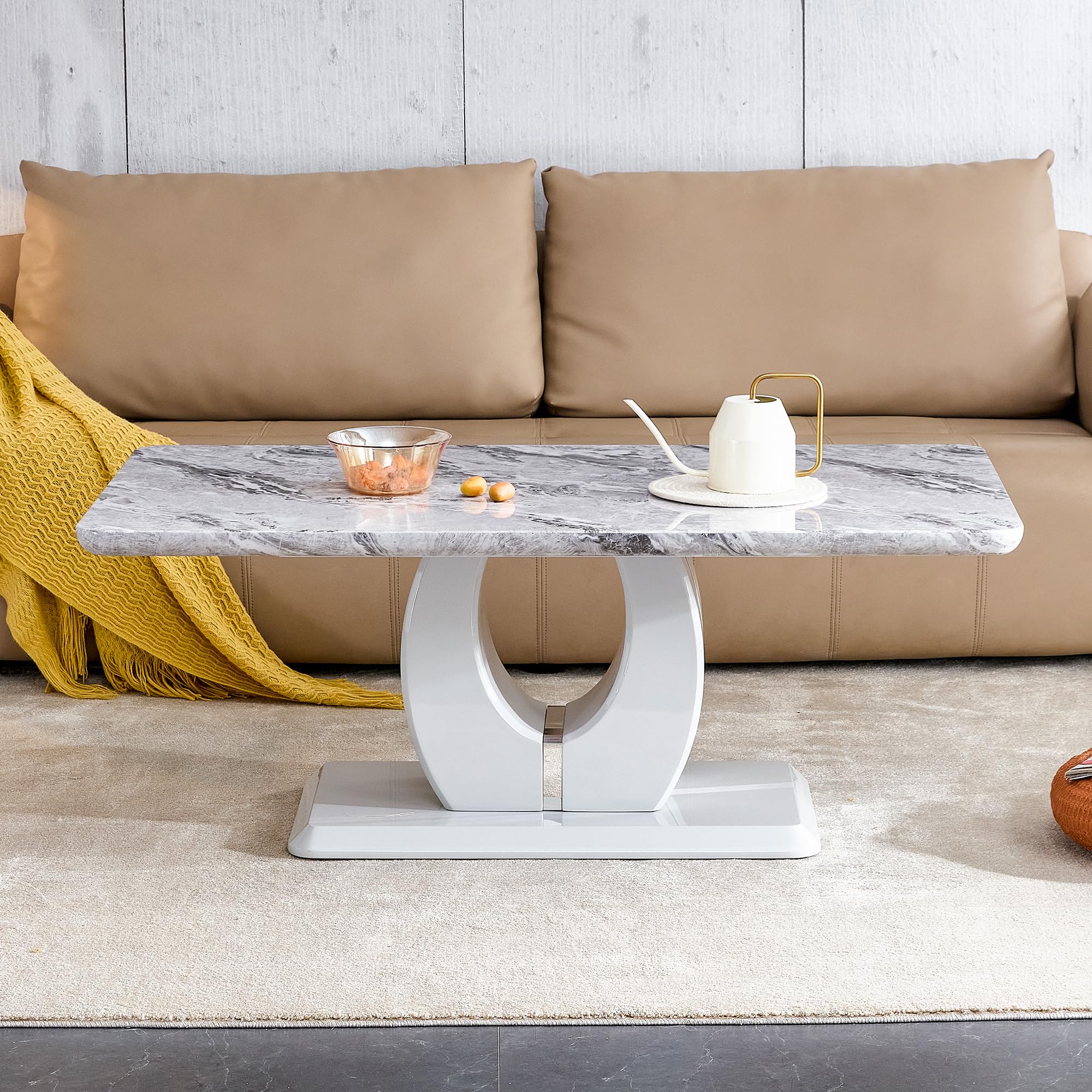 Amazon.com: Marble Coffee Table,Grey Marble Coffee Table,Modern 