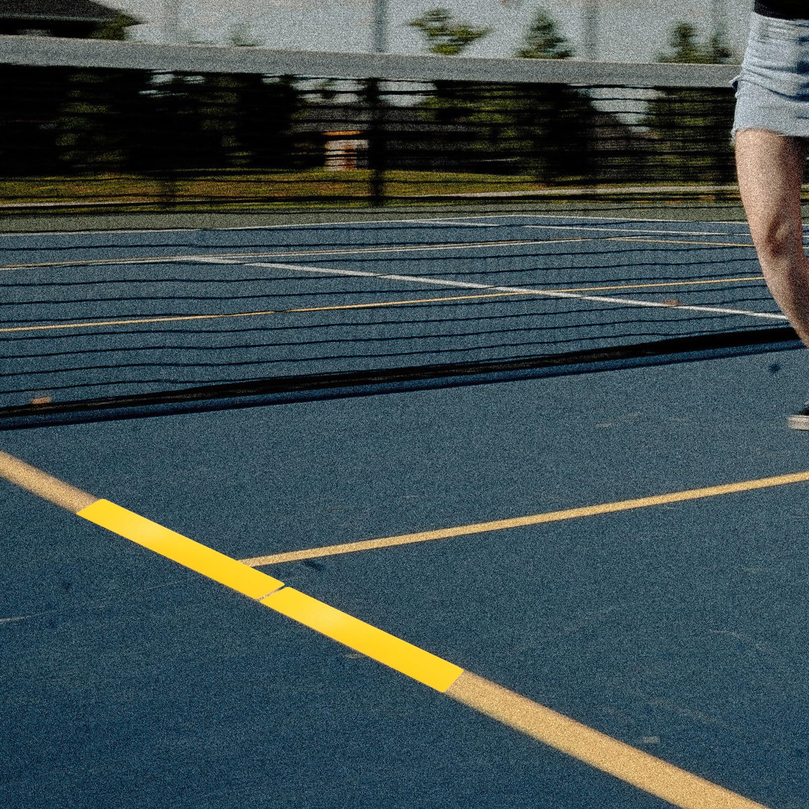 Marcadores de Suelo Deportivos Portátiles Amarillos, Set de 10 Unidades, Señalización Rectangular y Circular para Entrenamiento de Tenis y Fútbol al Aire Libre